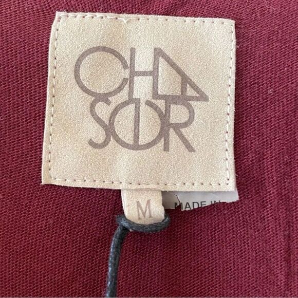 NWT Chaser Revolve Cotton FLARED SLEEVE SURPLICE  Faux Wrap Top Old Zin  Sz M - Picture 4 of 13